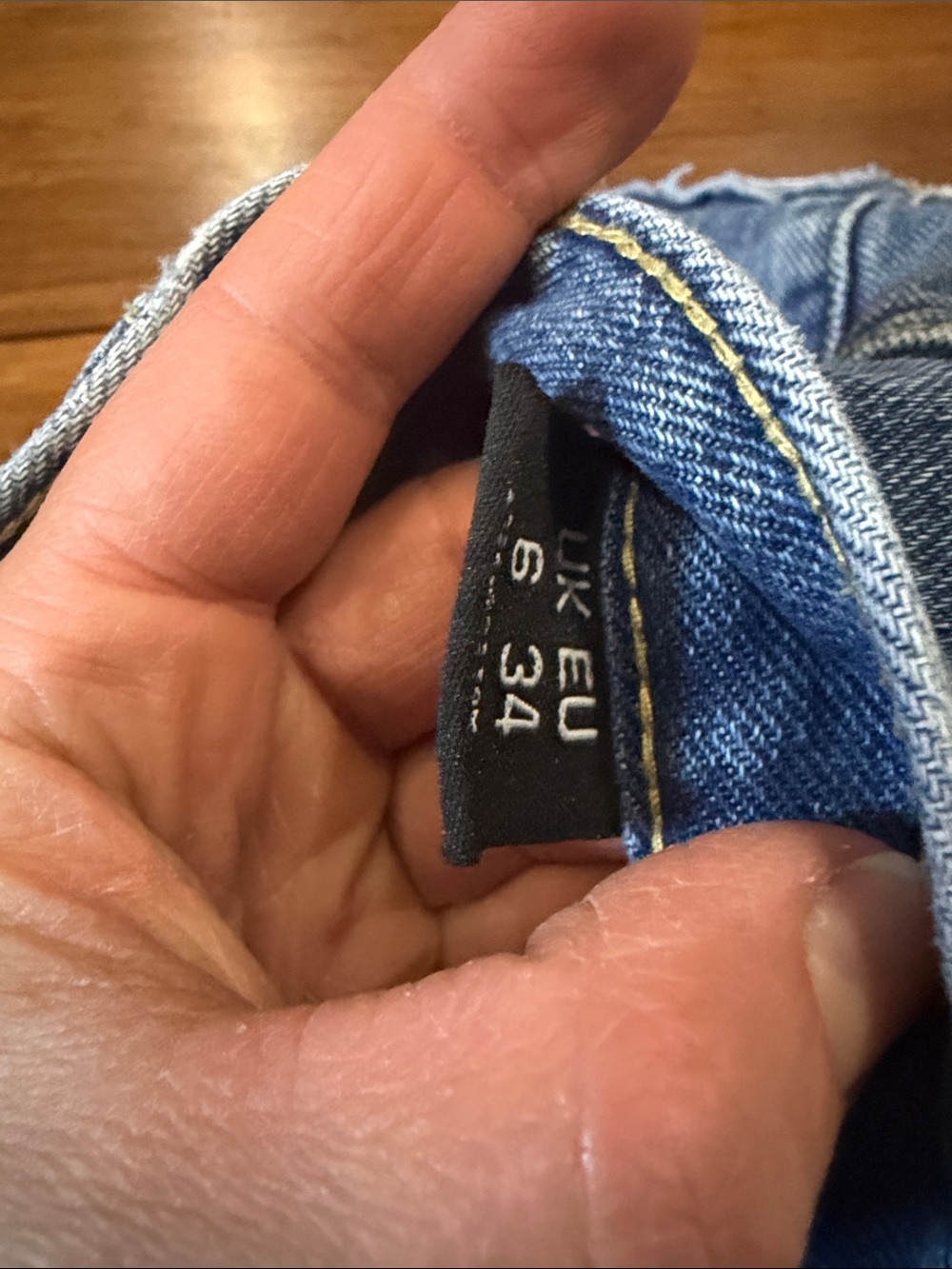 PrettyLittleThing Dark Blue High Waist Denim Shorts with Frayed Hem - Picture 2 of 4